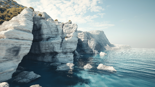 Papier peint paysage côtier Rochers majestueux et mer tranquille