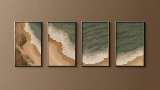 Papier peint paysage côtier Une vue imprenable sur la mer et le sable