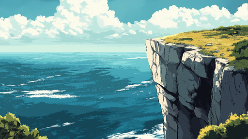 Papier peint paysage côtier Vue dramatique d'une falaise surplombant l'océan