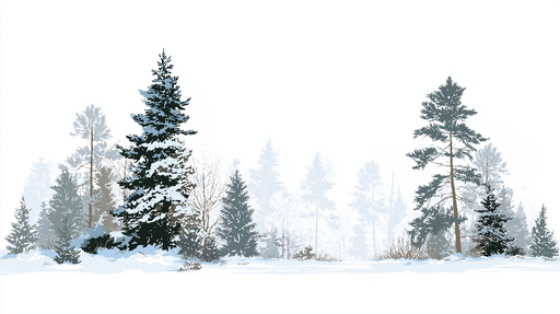 Papier peint paysage d'hiver Forêt enneigée et arbres majestueux