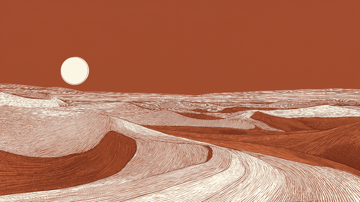 Papier peint paysage désertique Coucher de soleil dans le désert