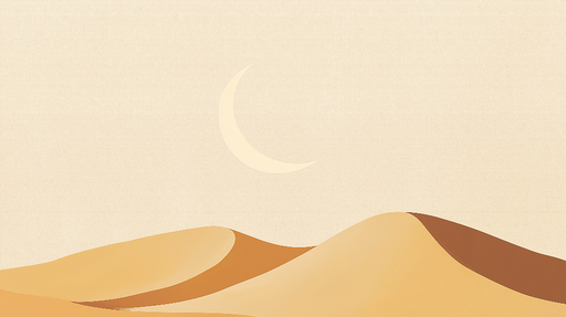 Papier peint paysage désertique Douces collines et lune sereine