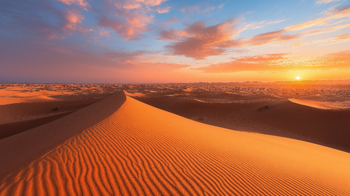 Papier peint paysage désertique Dunes de sable au coucher de soleil