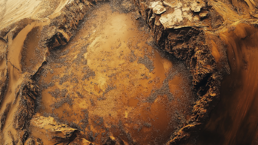 Papier peint paysage désertique Vue aérienne d'un canyon aux tons ocres