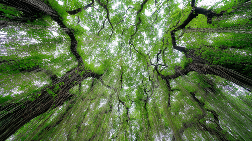Papier peint paysage forestier Vue plongeante sur un plafond feuillu luxuriant