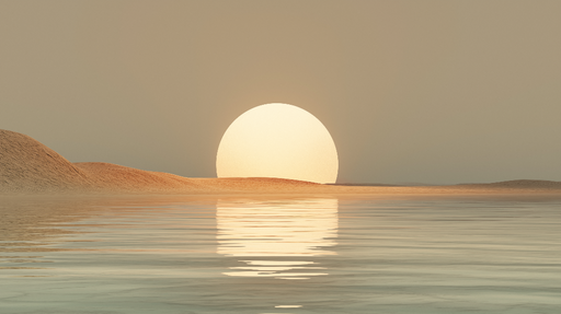 Papier peint paysage marin Coucher de soleil apaisant sur des dunes de sable