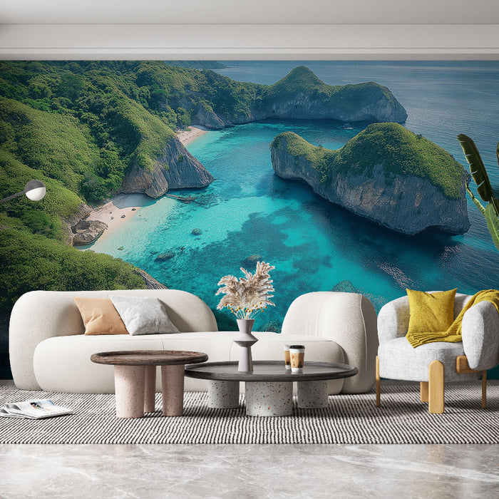 Papier peint paysage marin | Criques tropicales et eaux turquoise éclatantes