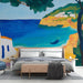 Papier peint paysage maritime coloré avec vue sur mer pour chambre moderne