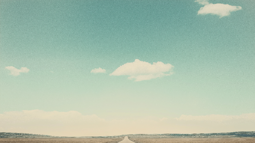Papier peint paysage minimaliste Route déserte sous un ciel turquoise