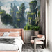 Papier peint paysage montagnard avec formation rocheuse majestueuse au-dessus des nuages pour chambre moderne