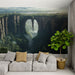 Papier peint paysage montagneux avec canyons majestueux et végétation luxuriante pour salon moderne