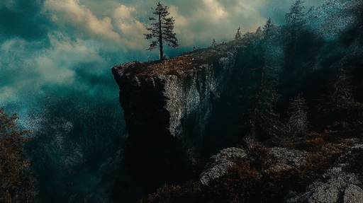 Papier peint paysage montagneux Falaises majestueuses et solitude naturelle