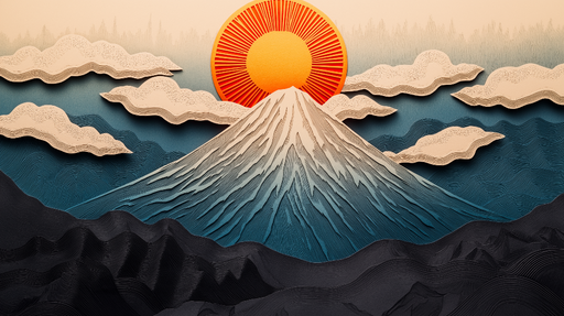 Papier peint paysage montagneux Montagne majestueuse sous un soleil rayonnant