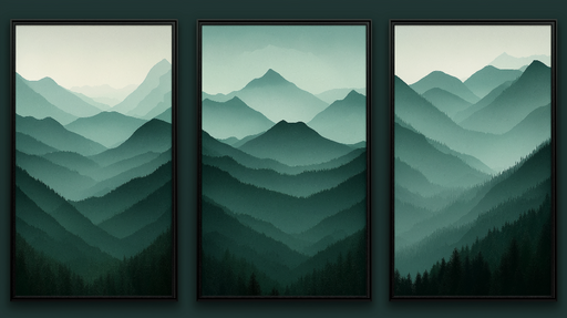 Papier peint paysage montagneux Vastes vallées vertes et brume douce