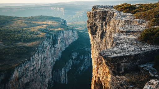 Papier peint paysage montagneux Vue panoramique sur les falaises et la vallée