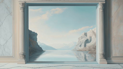 Papier peint paysage montagneux Vue panoramique sur un lac et des montagnes majestueuses