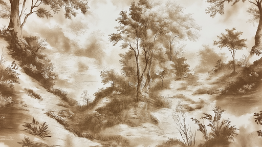 Papier peint paysage naturel Paysage en sepia