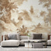 Papier peint paysage naturel avec teintes nuancées de beige et marron pour salon élégant