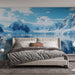 Papier peint paysage polaire avec vue majestueuse sur montagnes et glaciers en Antarctique pour chambre moderne.