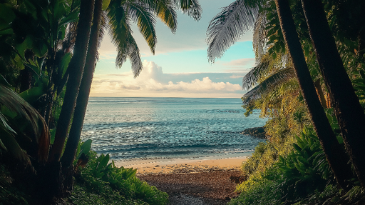Papier peint paysage tropical Évasion vers une plage paradisiaque