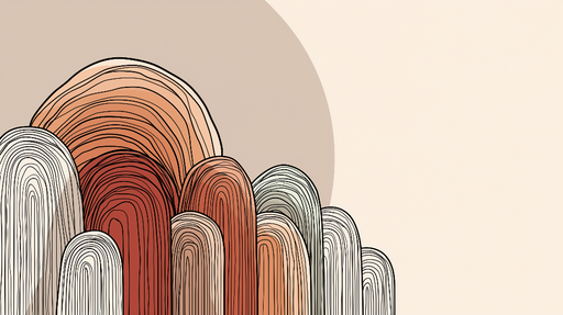 Papier peint paysages abstraits Montagnes stylisées aux tons chaleureux