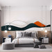 Papier peint paysages abstraits avec montagnes stylisées en couleurs douces pour chambre moderne