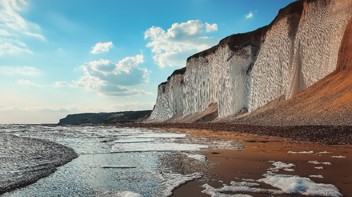 Papier peint paysages côtiers Falaises blanches sur plage dorée