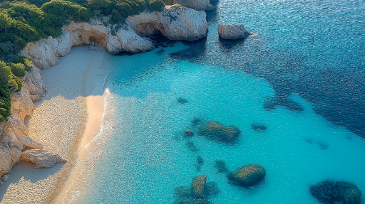 Papier peint paysages marins Plage de sable doré et eaux turquoise