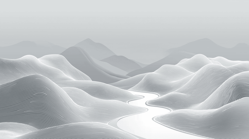 Papier peint paysages ondulés Motifs abstraits en nuances de gris