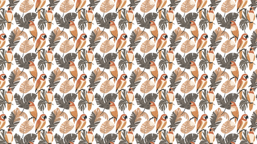 Papier peint perroquets Motif coloré de perroquets et de feuilles tropicales