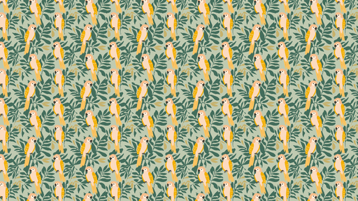 Papier peint perroquets Motif coloré de perroquets sur fond feuillu