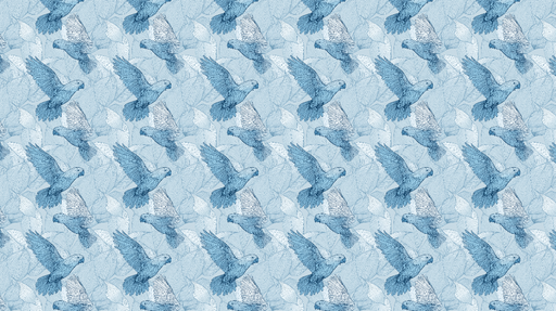 Papier peint perroquets Motif de perroquets bleus en vol sur fond de feuilles délicates