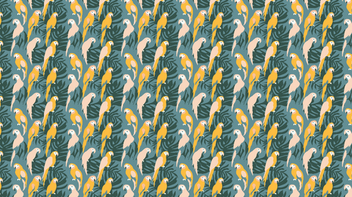 Papier peint perroquets Motif vibrant de perroquets colorés sur fond tropical