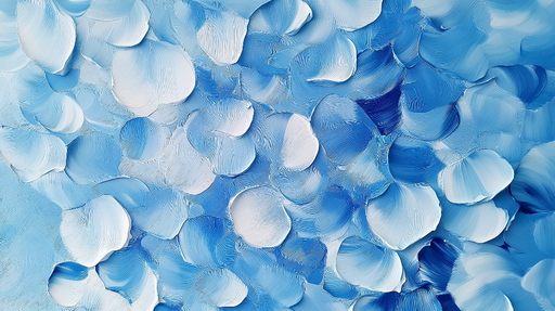 Papier peint pétales bleus Mélange apaisant et nuances  de bleu