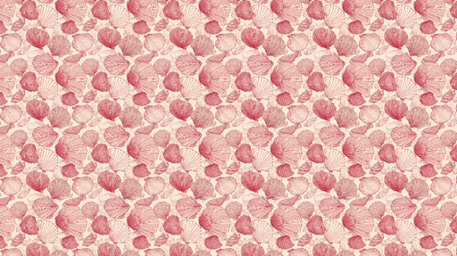 Papier peint pétales Motif délicat de pétales et feuilles rouges sur fond crème