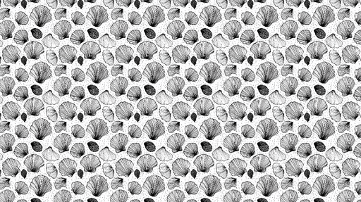 Papier peint pétales Motif graphique de pétales de fleurs en noir et blanc