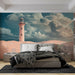 Papier peint paysage avec phare élégant au milieu de dunes de sable pour décoration de chambre moderne