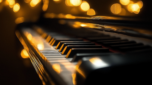 Papier peint piano Détails raffinés d'un piano avec éclairage doux
