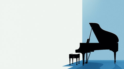 Papier peint piano Silhouette d'un piano noir sur fond pastel