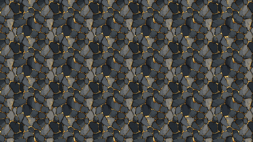 Papier peint pierre Motif de pierres noires et grises avec des veins dorées