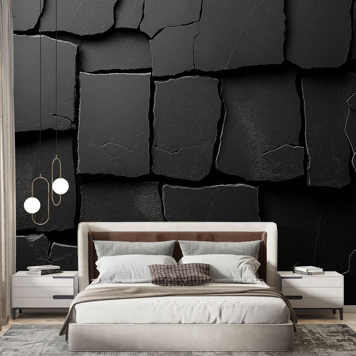 Papier peint pierre noire | Textures de pierre sombre et moderne