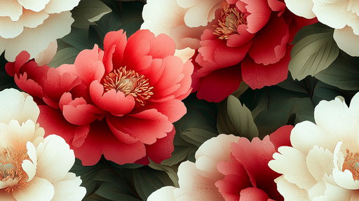 Papier peint pivoines Motif Floral Coloré et Élégant