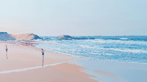 Papier peint plage apaisante Paysage de plage serein avec océan et ciel doux