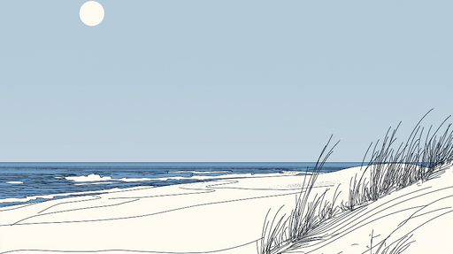 Papier peint plage Illustration minimale d'une plage ensoleillée