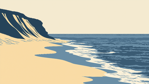 Papier peint plage Illustrations de paysages côtiers apaisants