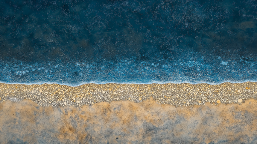 Papier peint plage Motif de vagues et de sable doré