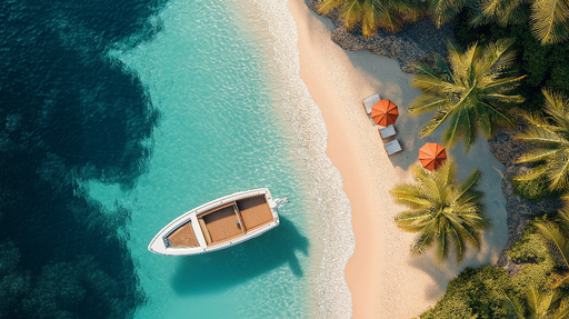 Papier peint plage paradisiaque Plage de sable fin et eau turquoise