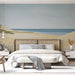 Papier peint paysage de plage avec dunes, mer et ciel clair pour chambre moderne
