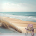 Papier peint plage sable doré et mer tranquille pour décoration murale apaisante