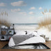 Papier peint plage avec scène apaisante de dunes de sable et mer calme pour chambre moderne